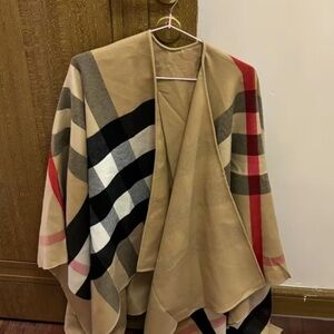 Burberry Tan and Red Plaid Blazer